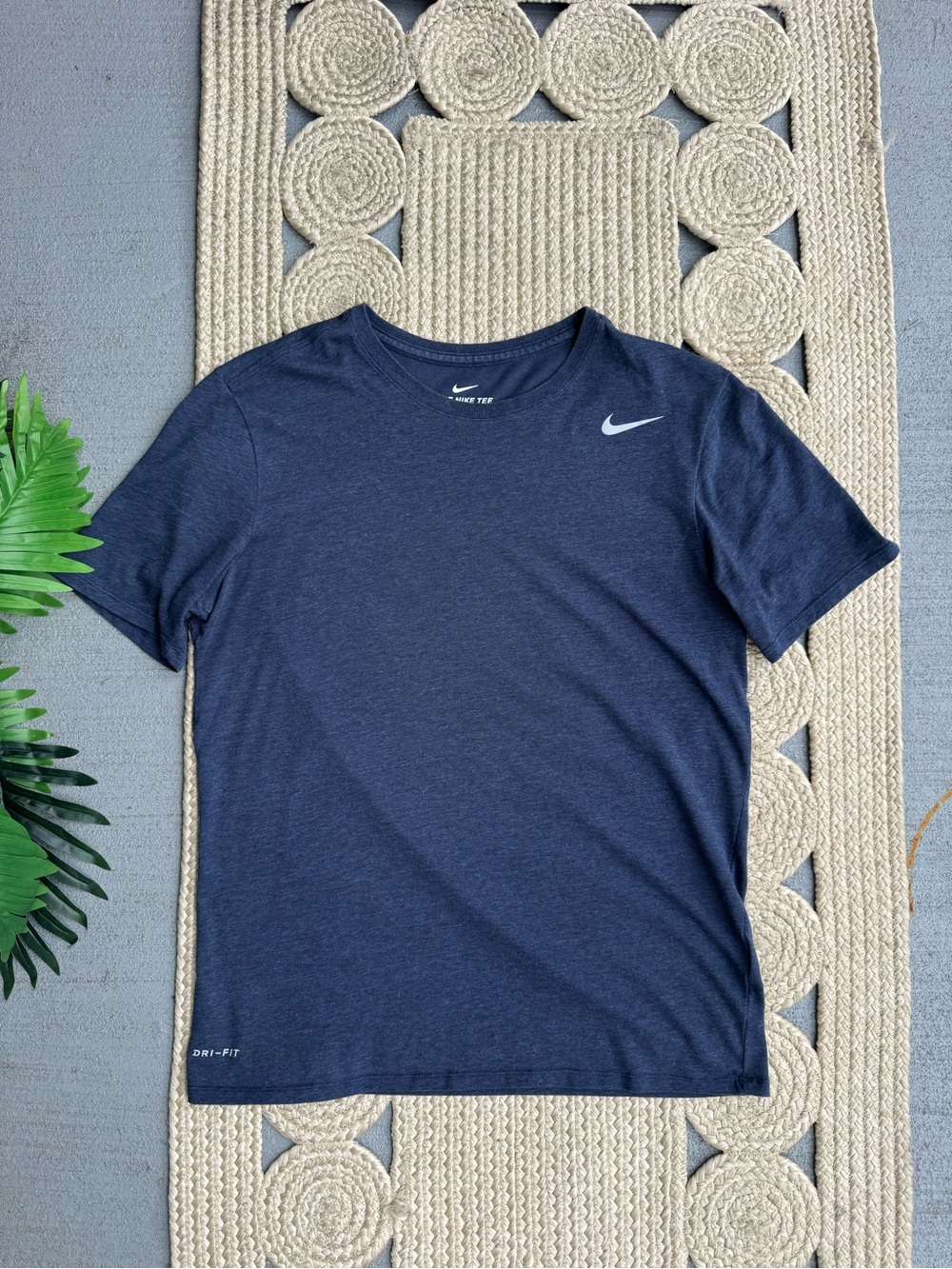 Nike Dri-FIT Heathered Navy Blue Athletic T-Shirt Size M
